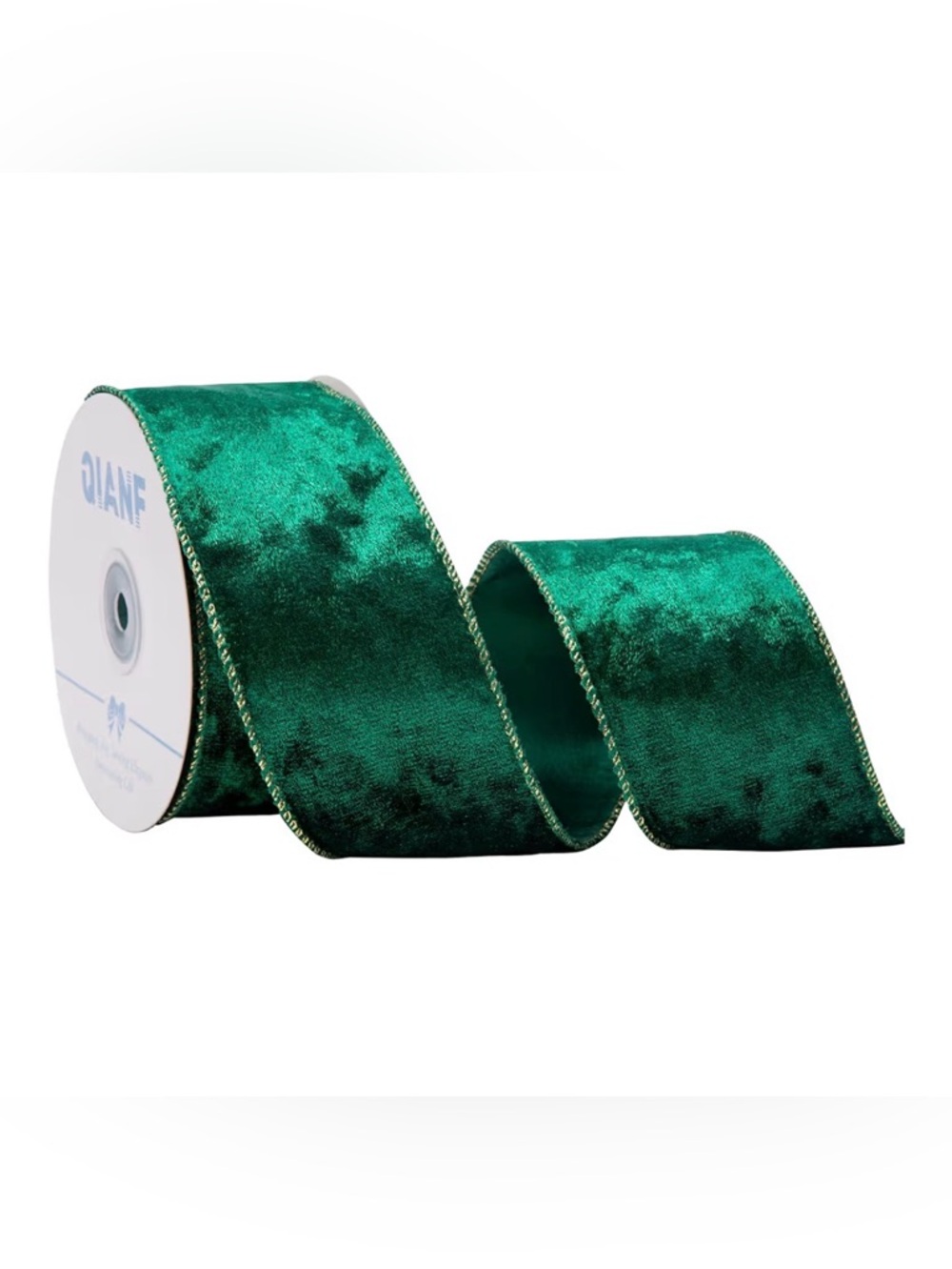 Emerald Green Velvet Ribbon with Wired Edge 2.5” 10 yards